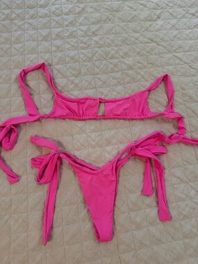 Frankie’s Bikinis Hot Pink Tie-Side Bikini Set
